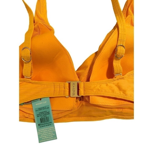 Sea Level Women's Casablanca Cross Front Multi Fit Bikini Top Size 12 Orange NWT - Picture 7 of 7